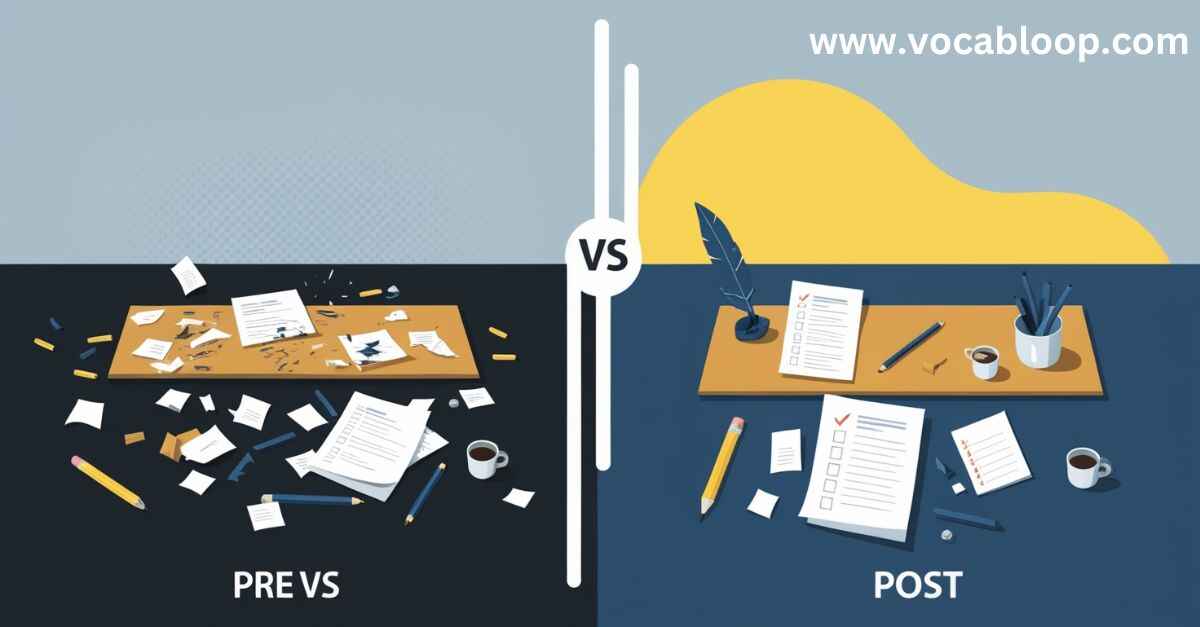 Sample Sentences Using 'Pre' vs. 'Post'