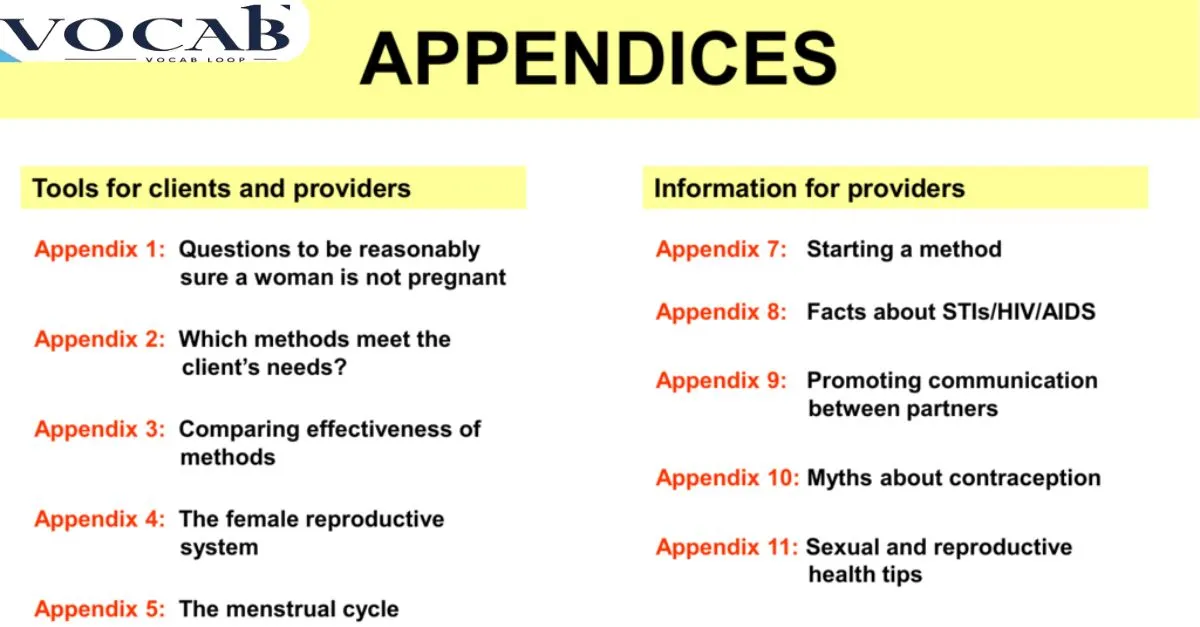 Sentences in Daily Usage of Appendices or Appendixes